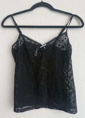 Tommy Hilfiger women’s Y2K Black Lace Cami With Adjustable Straps